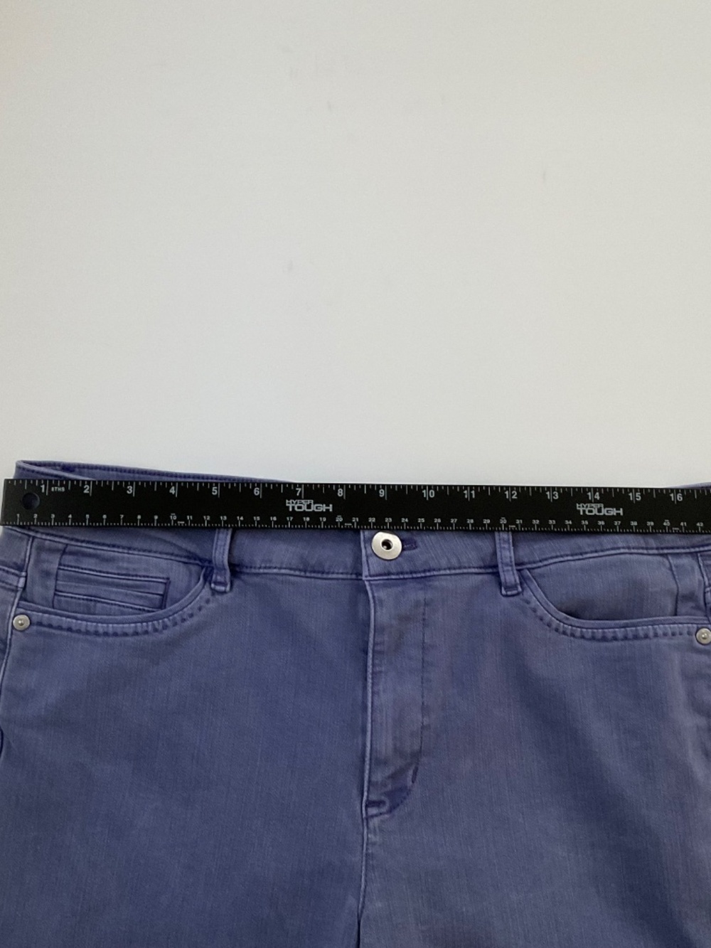 J Jill  Denim Wide Leg Crop Pants Sz 12P Purple Boho Casual Everyday Comfort - Picture 5 of 12